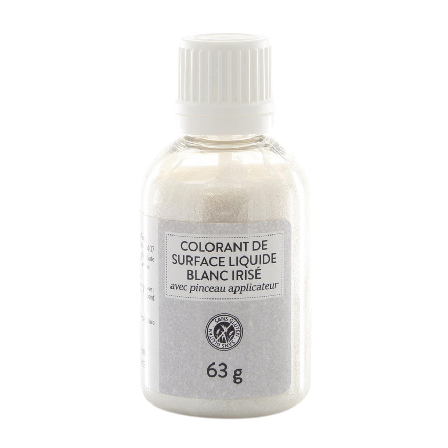 Colorant alimentaire de surface liquide avec pinceau - blanc