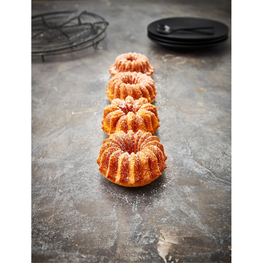 Moule bundt cake : Contoura Belissima 4 gâteaux 10 cm en fon