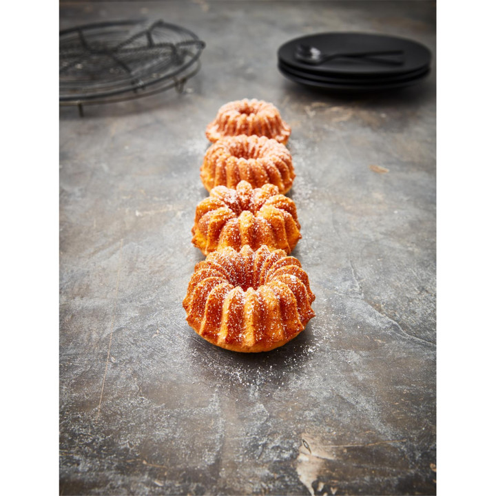 Moule bundt cake : Contoura Belissima 4 gâteaux 10 cm en fon