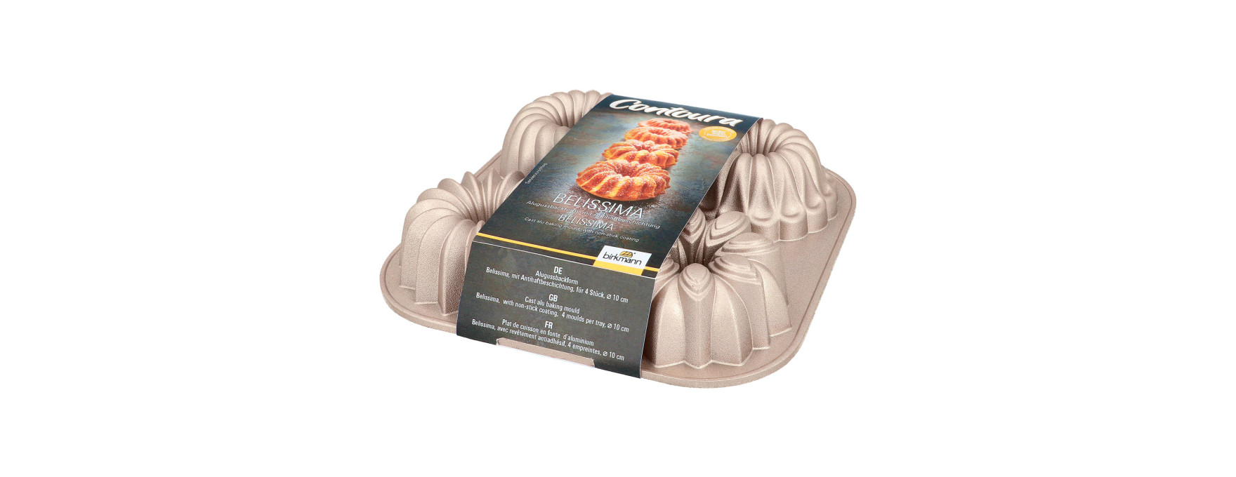Moule bundt cake : Contoura Belissima 4 gâteaux 10 cm en fon