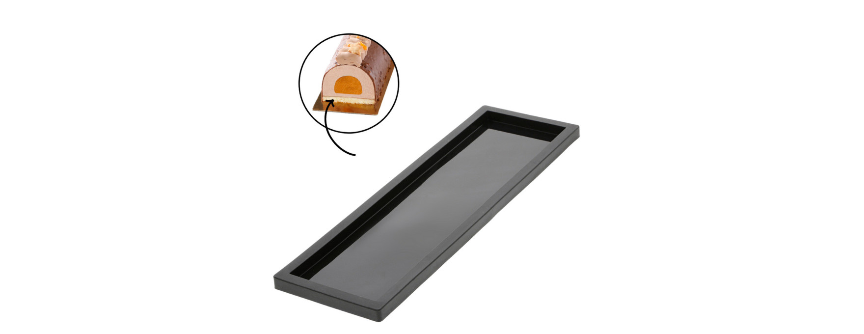 Tapis à rebord rectangulaire en silicone pour base de bûche