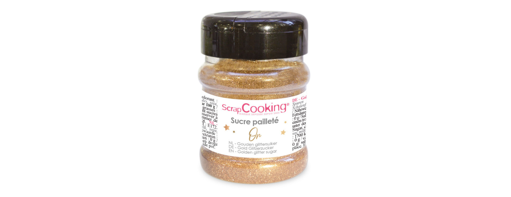Sucre pailleté doré 160 gr - Scrapcooking