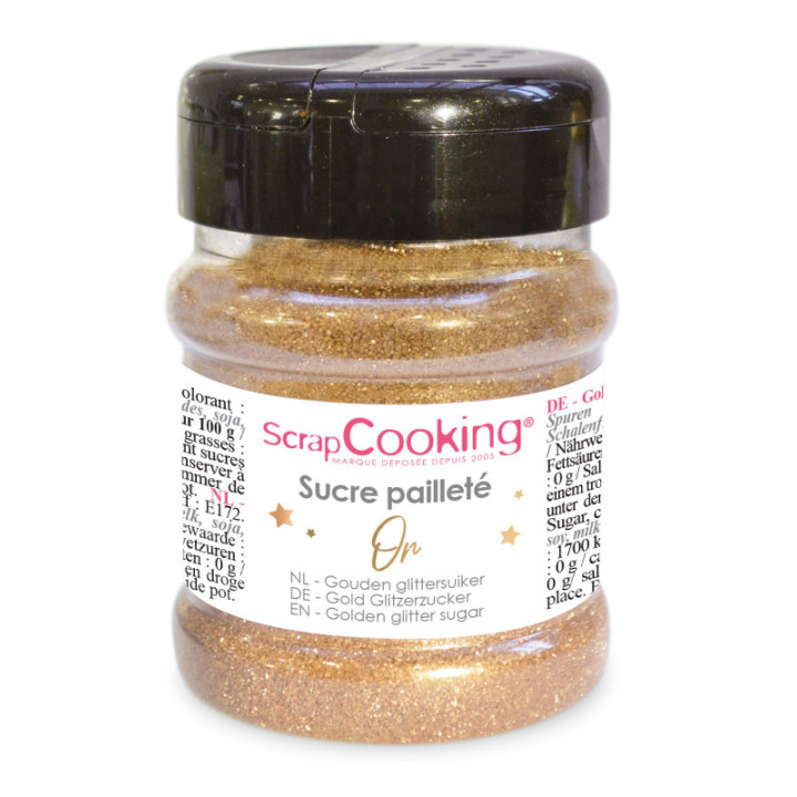 Sucre pailleté doré 160 gr - Scrapcooking