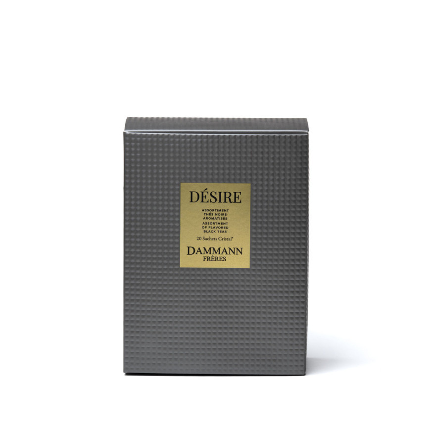 Coffret de thés Désire : 20 sachets cristal de thés noirs aromatisés