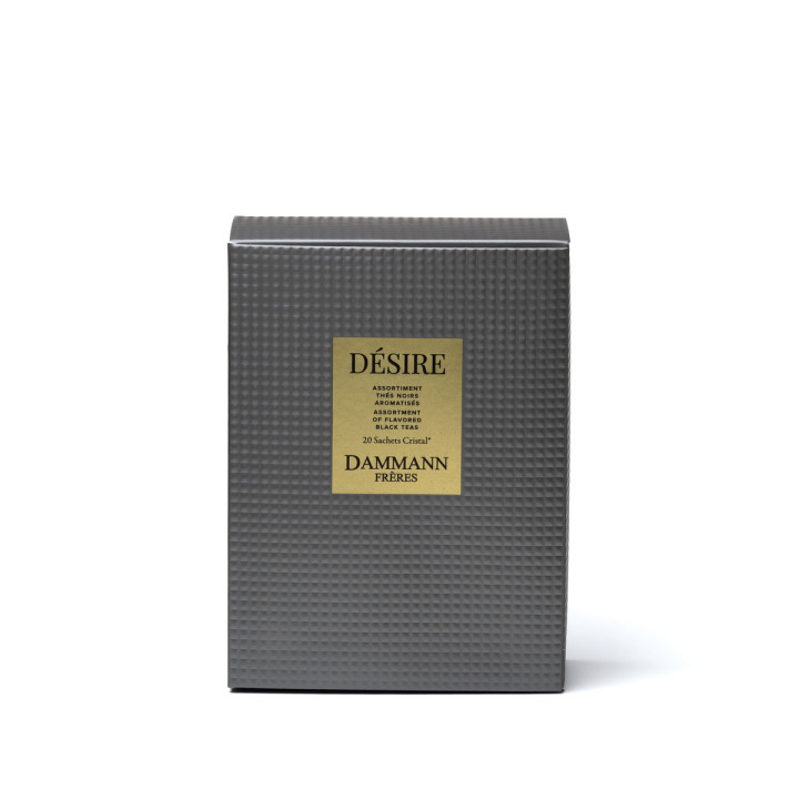 Coffret de thés Désire : 20 sachets cristal de thés noirs aromatisés