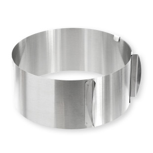 Cercle à pâtisserie extensible en inox de 16 à 30 cm hauteur