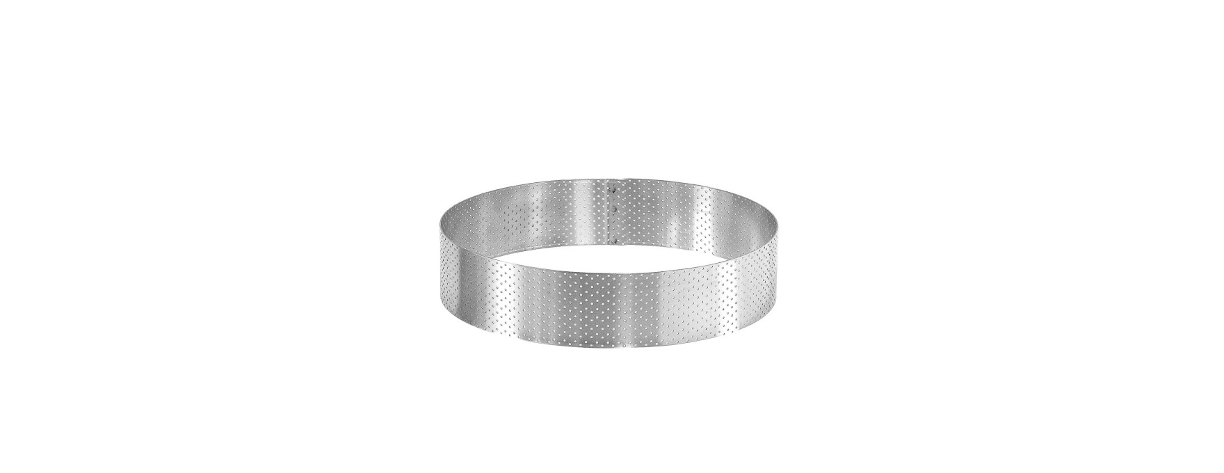Cercle à tarte haut en inox perforé 20 cm hauteur 4.5 cm - A
