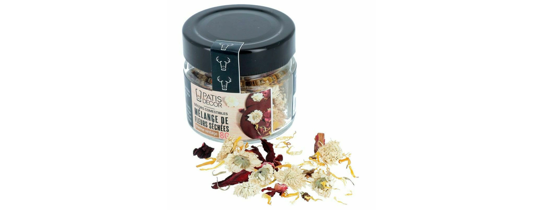 Pot de fleurs séchées comestibles mélange vintage pour décor
