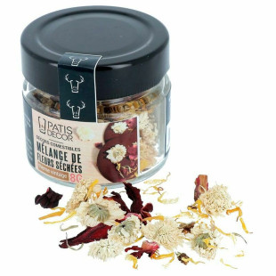 Pot de fleurs séchées comestibles mélange vintage pour décor