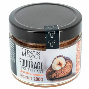 Fourrage croustillant : chocolat au lait, caramel et éclats 