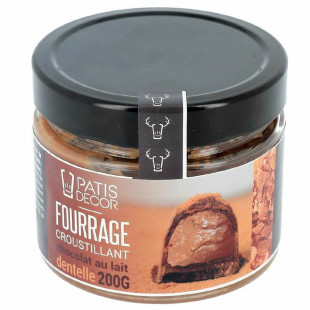 Fourrage croustillant : chocolat au lait, noisettes et brisu
