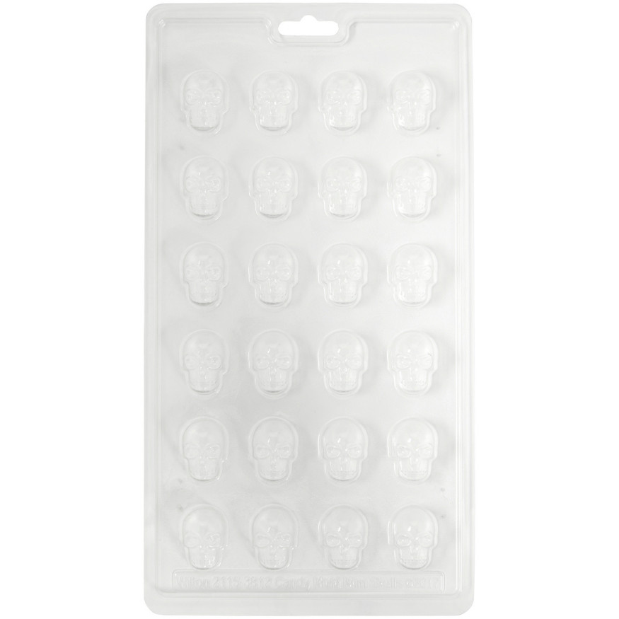 Moule à bonbons en plastique 24 mini crânes d´Halloween 2.5
