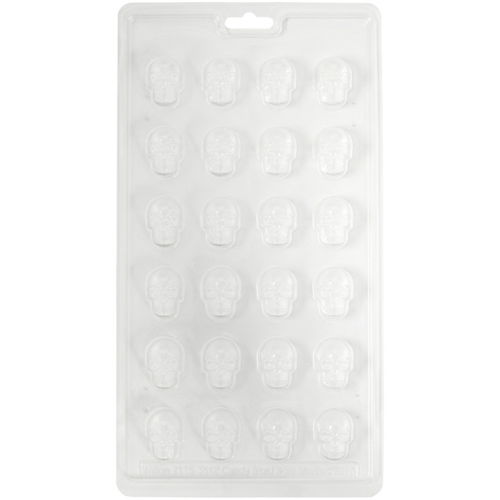 Moule à bonbons en plastique 24 mini crânes d´Halloween 2.5
