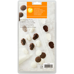 Moule à bonbons en plastique 24 mini crânes d´Halloween 2.5 Moule à bonbons en plastique 24 mini crânes d´Halloween 2.5