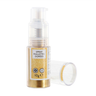 Spray paillettes alimentaires dorées 10 gr