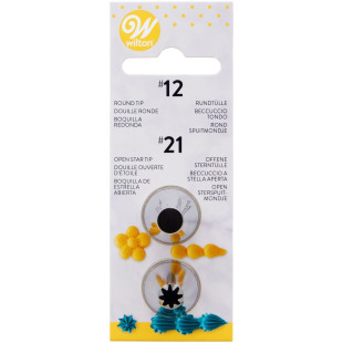 Set de douilles en inox : étoile  21 et ronde  12 - Wilton