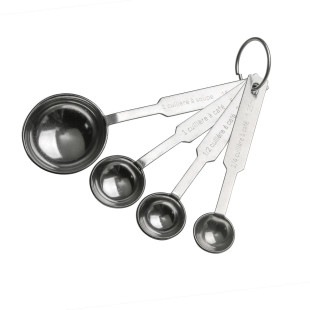 4 cuillères doseuses en inox : équivalences ml, cuillère à c