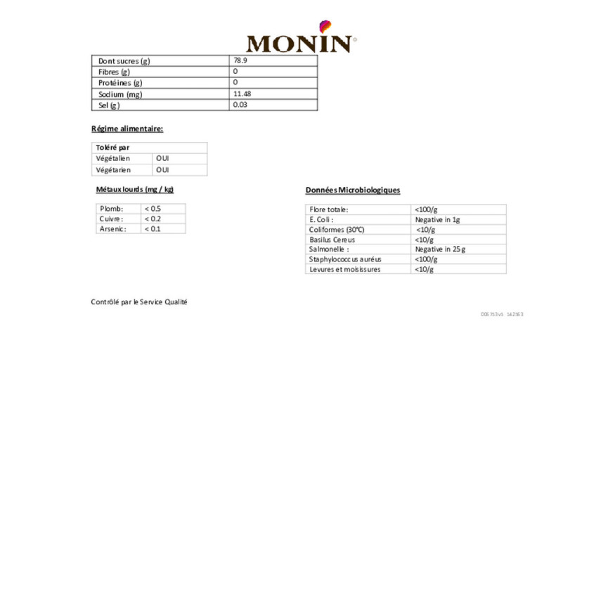 Sirop Erable et épices 70cl - Monin