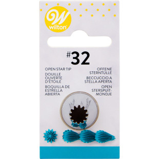 Douille en inox : cannelée étoile  32 - Wilton