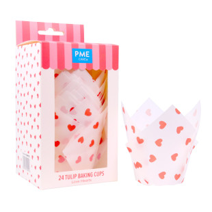 24 caissettes pour muffins et cupcakes décor cœurs