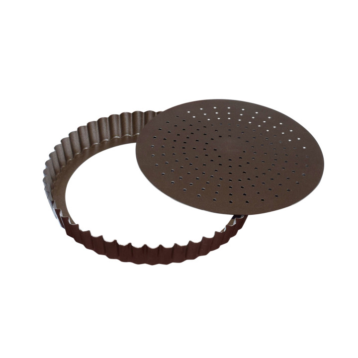 Moule à tarte avec fond amovible en métal anti-adhérent 24cm
