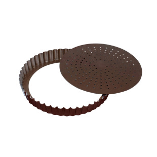 Moule à tarte avec fond amovible en métal anti-adhérent 24cm Moule à tarte avec fond amovible en métal anti-adhérent 24cm