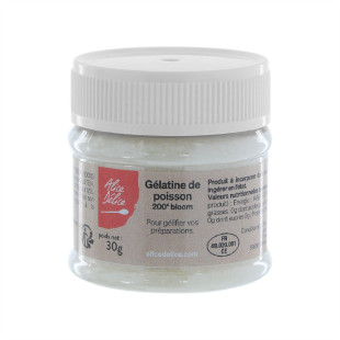 Gélatine de poisson en poudre 200° bloom 30 gr - Alice Délic