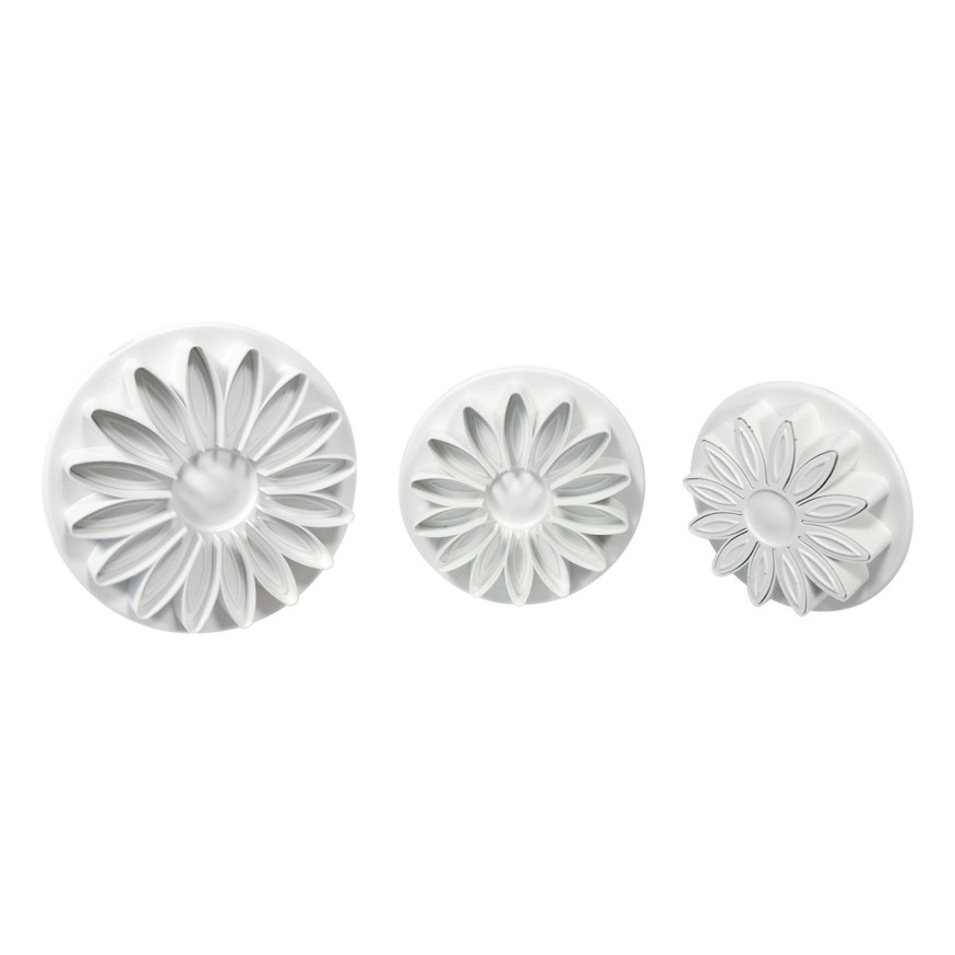 3 emporte-pièces éjecteurs en plastique marguerites 4.5, 5.6