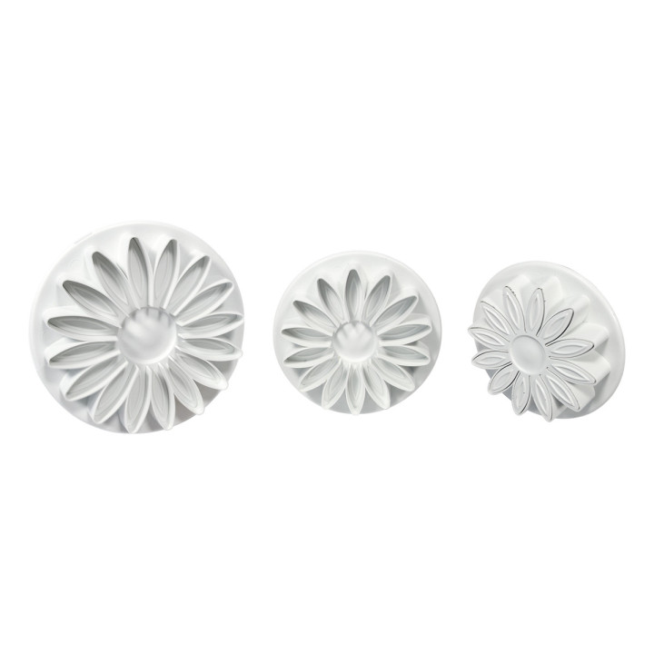3 emporte-pièces éjecteurs en plastique marguerites 4.5, 5.6