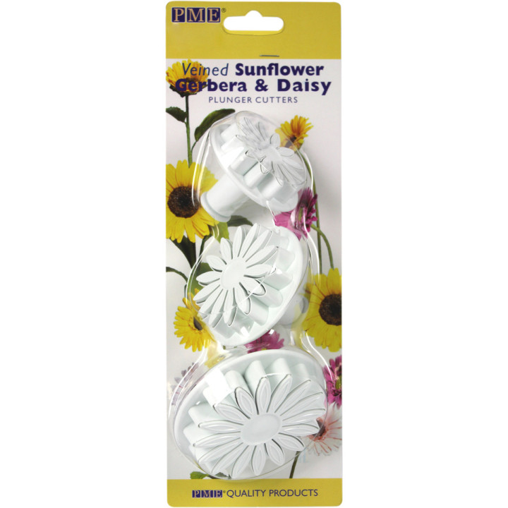 3 emporte-pièces éjecteurs en plastique marguerites 4.5, 5.6