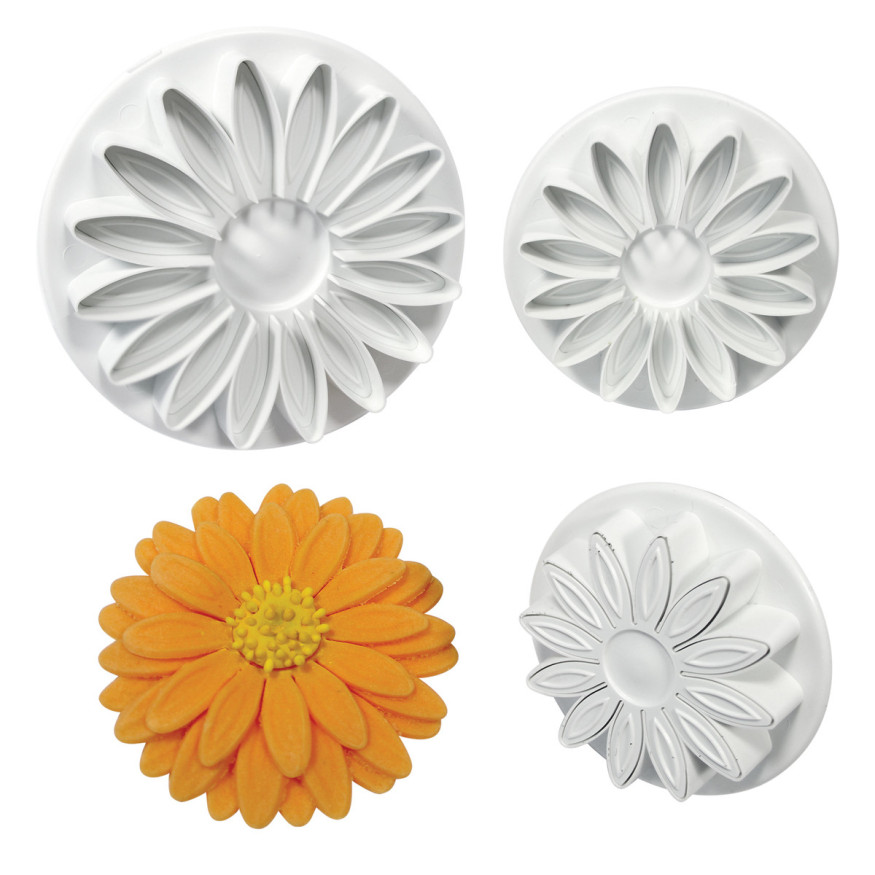 3 emporte-pièces éjecteurs en plastique marguerites 4.5, 5.6