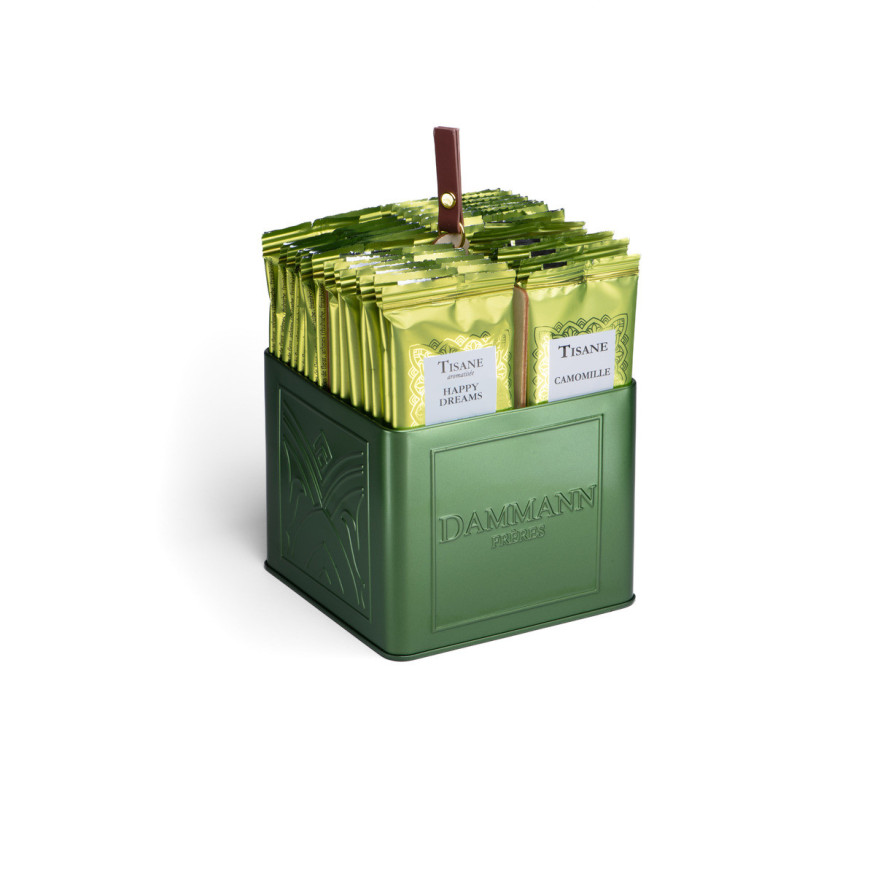 Coffret de tisanes Tendrement : 32 sachets cristal de tisane