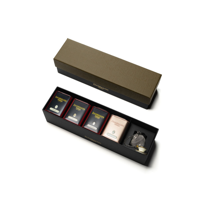 Coffret de thés Jardin Exotique : 4 boîtes de thés verts