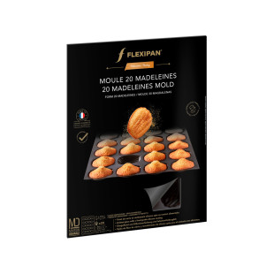 Moule en silicone et tricot de verre 20 madeleines 37 x 30 x