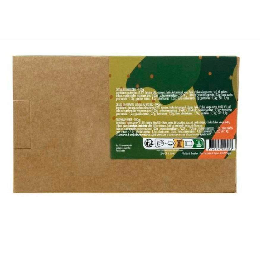 Trio tartinable 3x100g aubergine, tomate, tapenade - Savor e