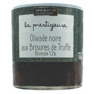 Olivade noire aux brisures de truffe noire 100g- Savor et Sens Olivade noire aux brisures de truffe noire 100g- Savor et Sens