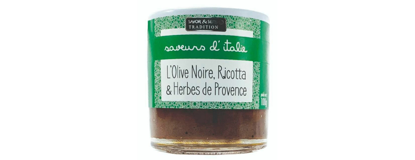 L'olive noire à la ricotta et herbes de Provence 100g- Savor et Sence