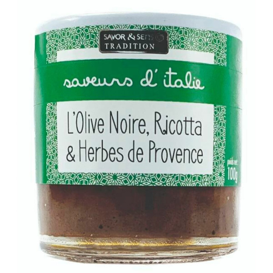 L'olive noire à la ricotta et herbes de Provence 100g- Savor et Sence