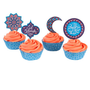 Set 24 caissettes à cupcakes et muffins et décorations Set 24 caissettes à cupcakes et muffins et décorations