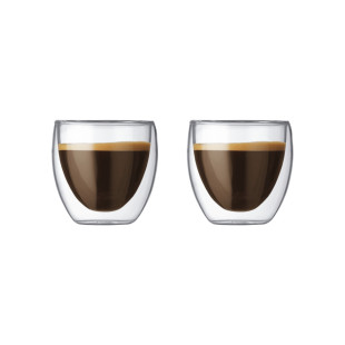 Set de 2 verres double paroi en verre expresso Pavina 80 ml 