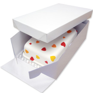 Boîte et support à gâteau rectangulaire en carton blanc et a