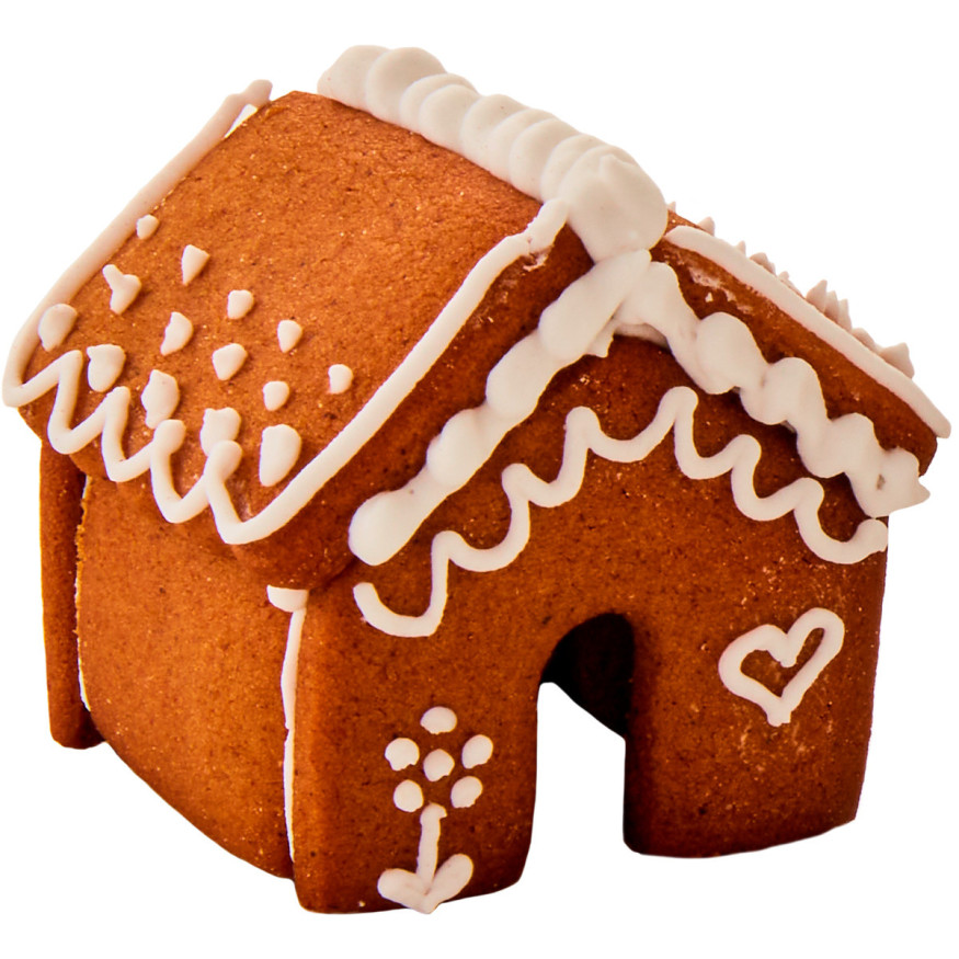 Mini emporte-pièce en inox Noël : maison de pain d´épices 2.