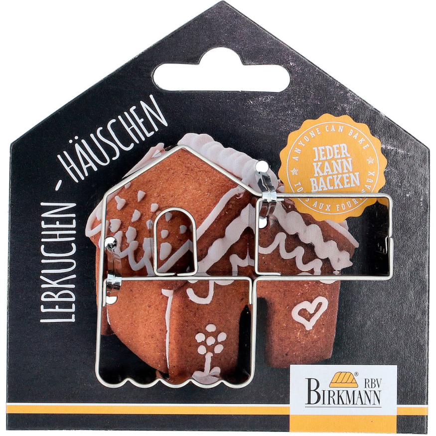 Mini emporte-pièce en inox Noël : maison de pain d´épices 2.