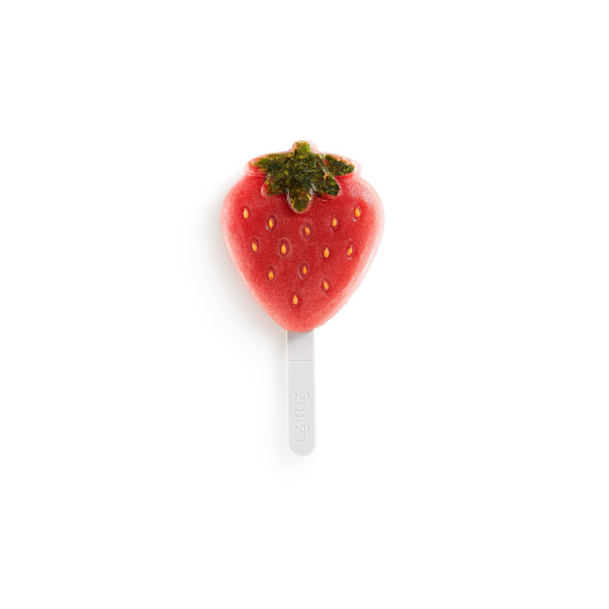 4 moules à glace en silicone en forme de fraise 95 ml - Léku