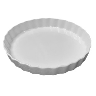 Moule à tarte tourtière en porcelaine blanc 27 x 3.5 cm - Gi