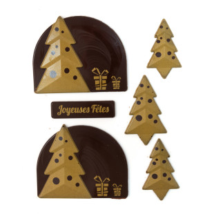 Set embouts bûche de Noël et décors alimentaires : Sapin de Set embouts bûche de Noël et décors alimentaires : Sapin de