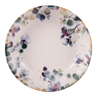 Assiette à pâtes 22x6cm en faïence décorée Garden - Table pa