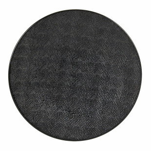 Assiette plate 27cm en grès Vésuvio noir - Table passion Assiette plate 27cm en grès Vésuvio noir - Table passion