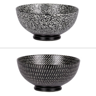 Saladier 20cm décors assortis volcano noir - Table passion Saladier 20cm décors assortis volcano noir - Table passion