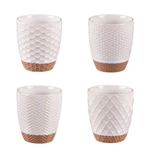 Coffret 4 Gobelets 20cl Jaspe crème 4 x 35 cl - Table Passio
